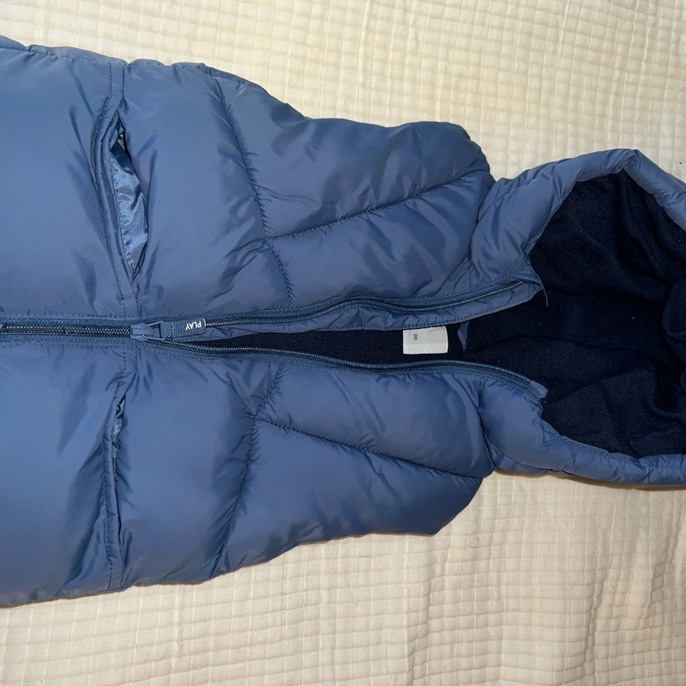 Zara kids fleece lined puffer vest hooded